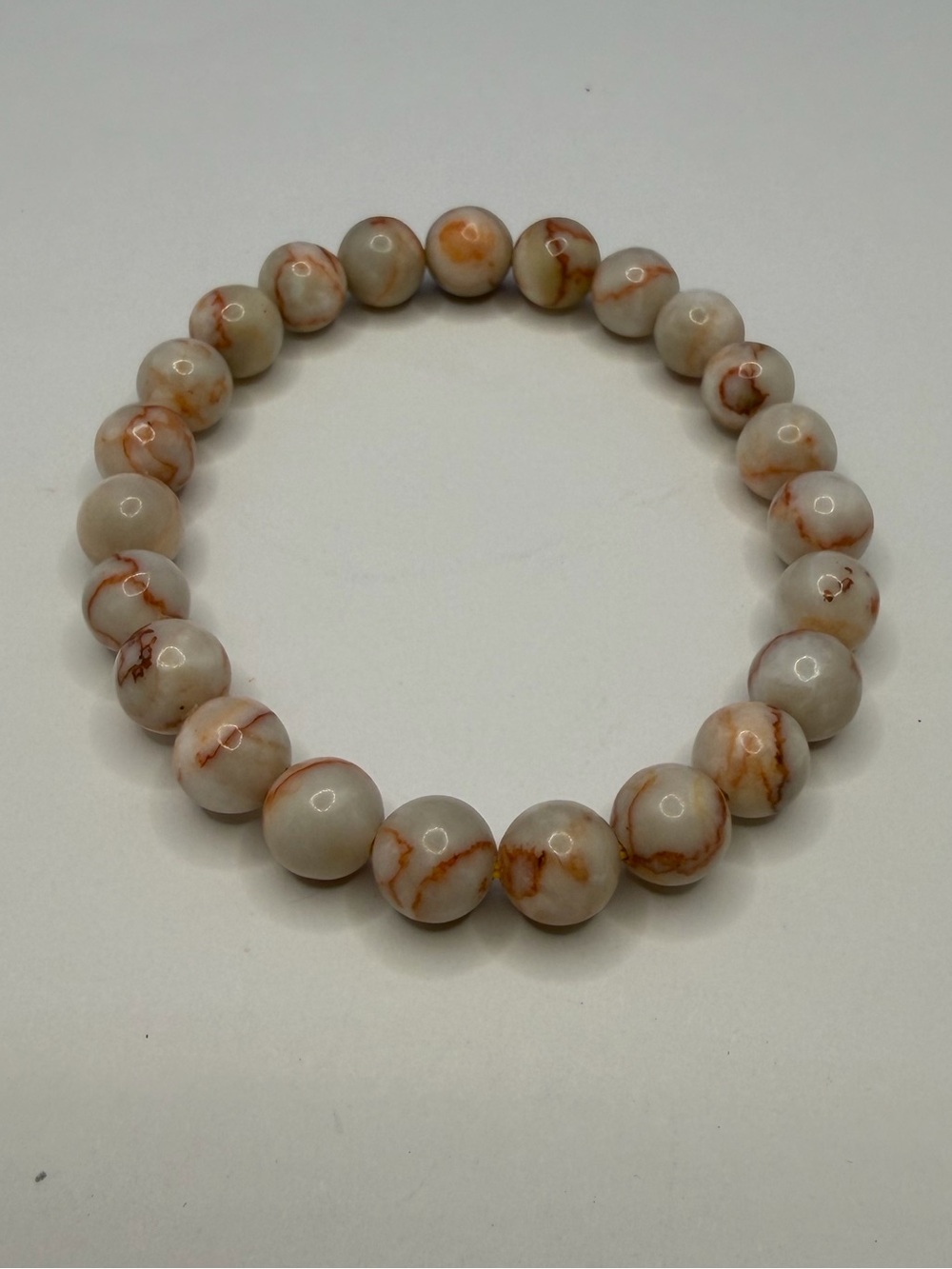 Red Zebra Jasper Stretch Beaded Bracelet | Natural Gemstone Crystal Bracelet